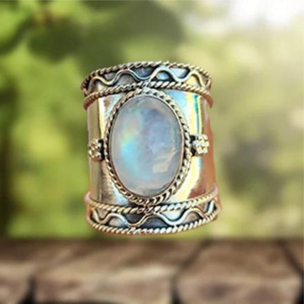 Bohemian Maansteen Brede Ring