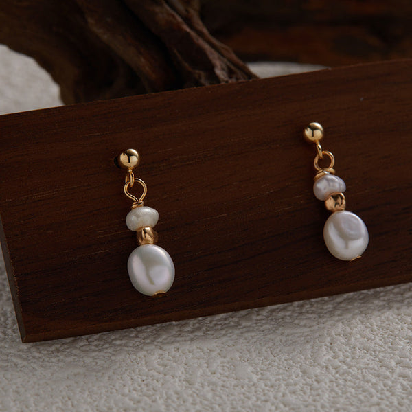 Vintage Zilveren Oorbellen met Parels