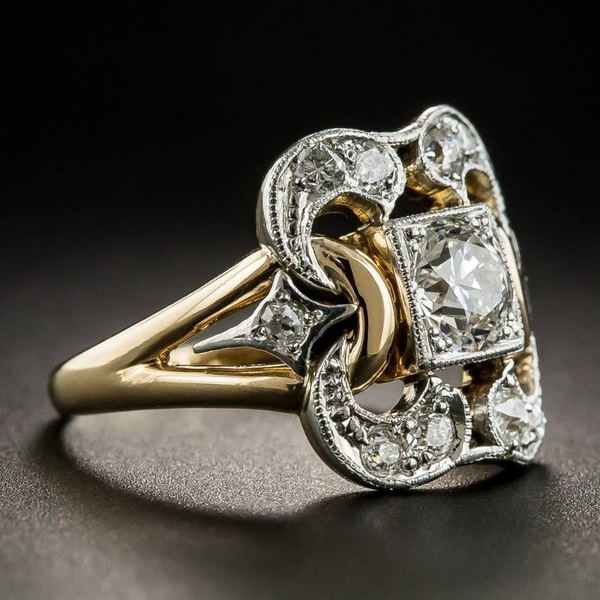 Vintage Zirconia Gouden Ring